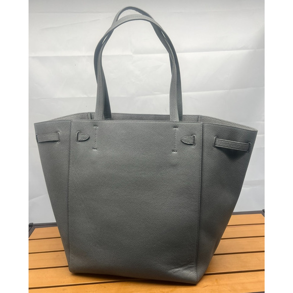 Auth CELINE Cabas Phantom Small With Belt Gray Soft grained calfskin - Picture 1 of 16